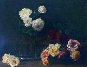 Henri Fantin-Latour Rosas blancas painting